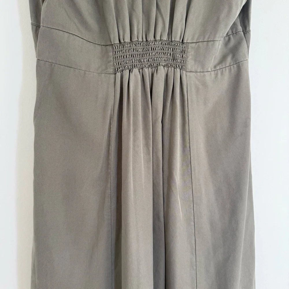 Quince Vintage Wash Tencel Button Front Midi Dress Olive Green Large Cottagecore - Picture 14 of 14